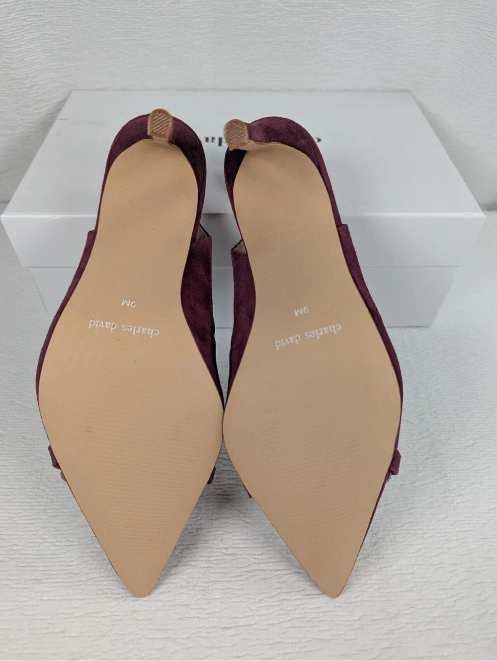 Charles David - Women's - Mahogany Suede Slingback Heels / Shoes - Size 9 M
